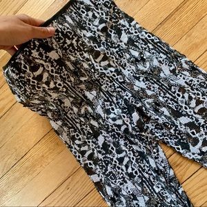 Black and White Sequin High Waisted Skinny Pants